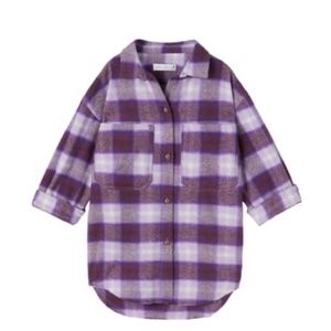 Zara purple plaid overshirt, size 7